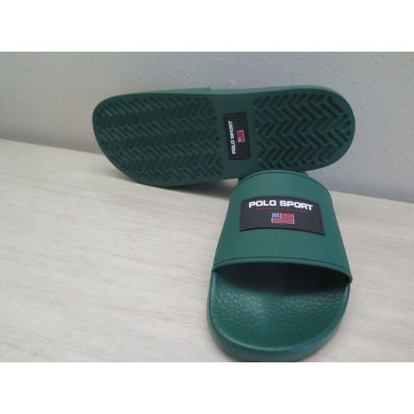 Polo Ralph Lauren Mens Sz 12 Polo Sport Green Pool Beach Slide Sandals - Picture 7 of 9